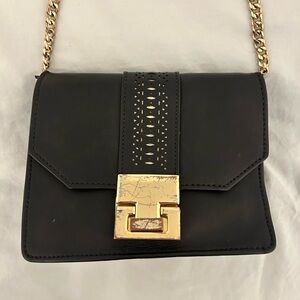 Ivanka Trump Black Leather Chain Strap Bag